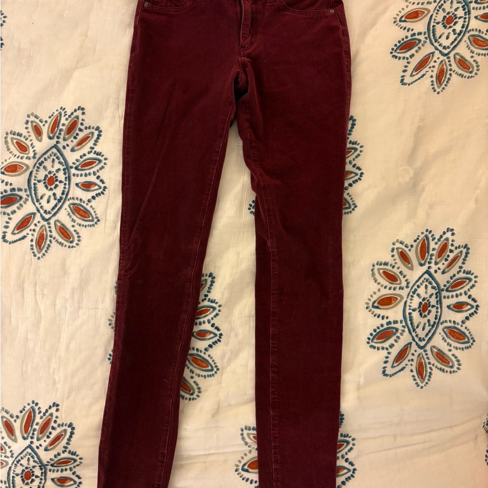 Anthropologie Burgundy Corduroy Pants
